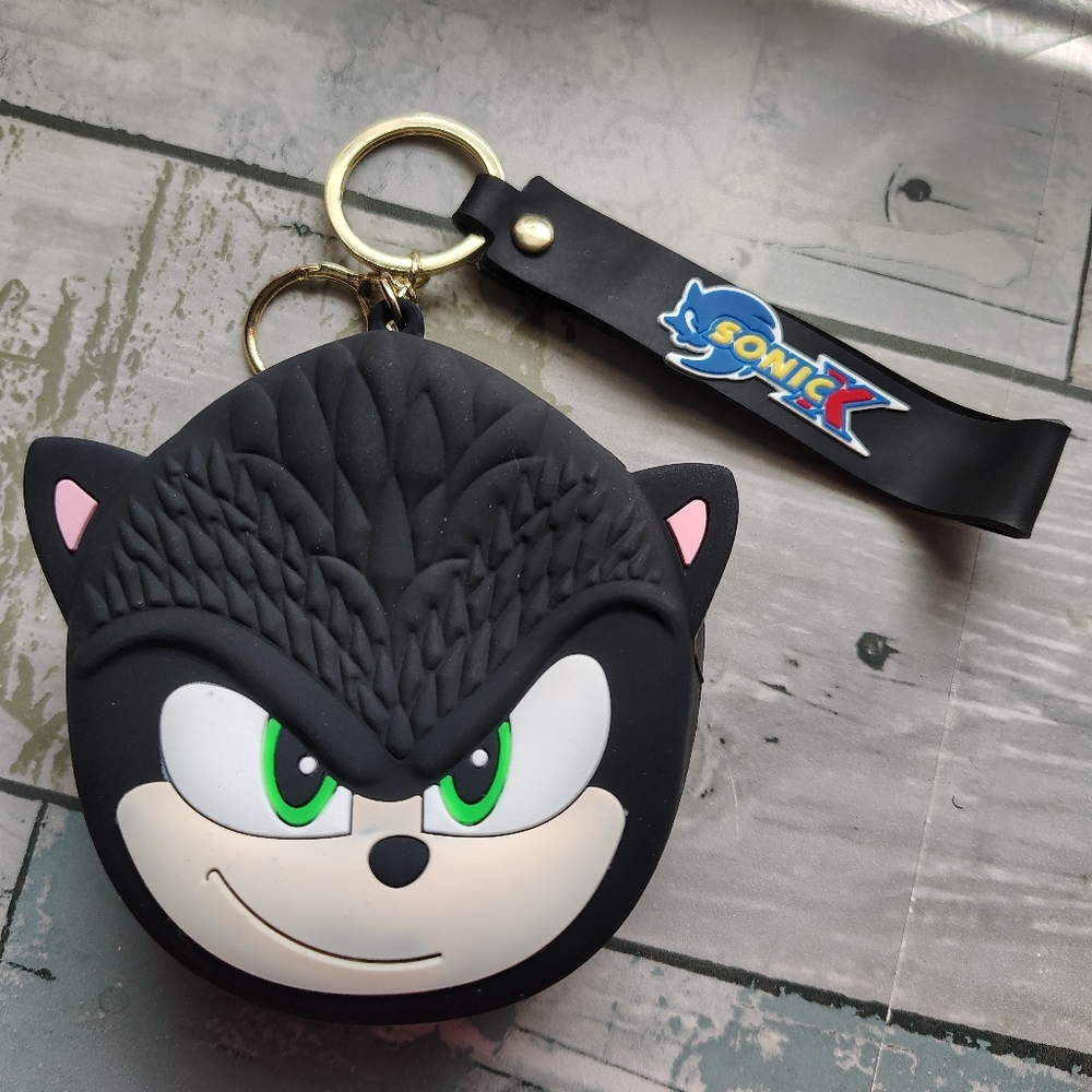 🦔NWT Sonic The Hedgehog Silicone Zipper Bag Keychain/Bag Charm